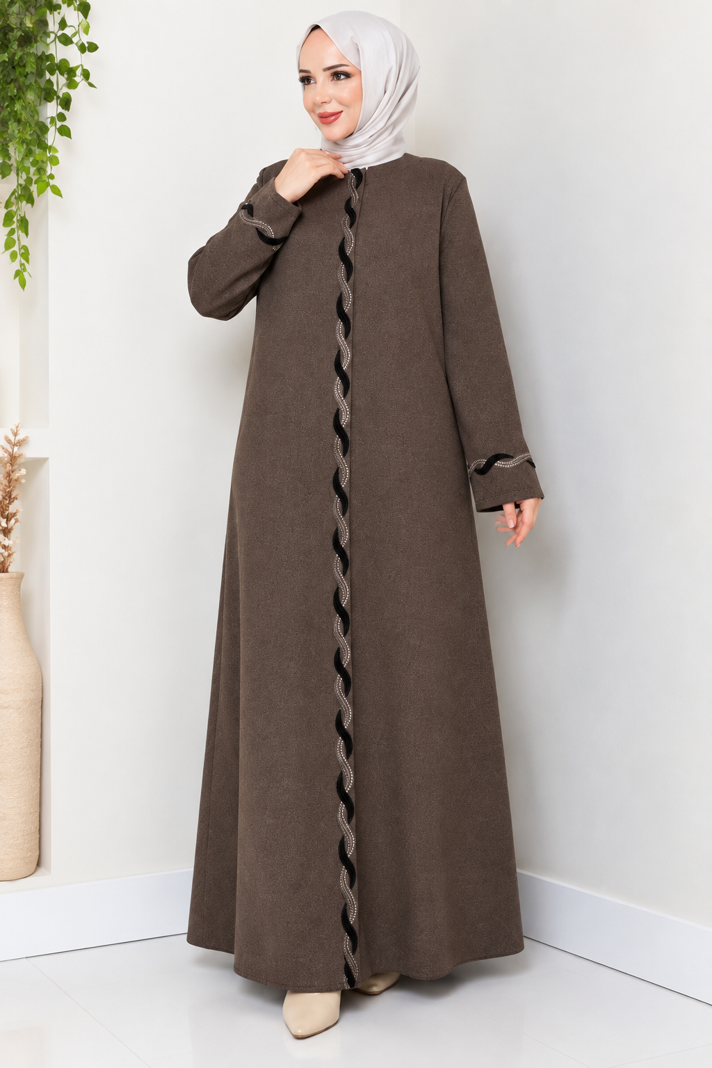 Abaya Longue à Fermeture Éclair – Coupe Élégante | Made in Turkey