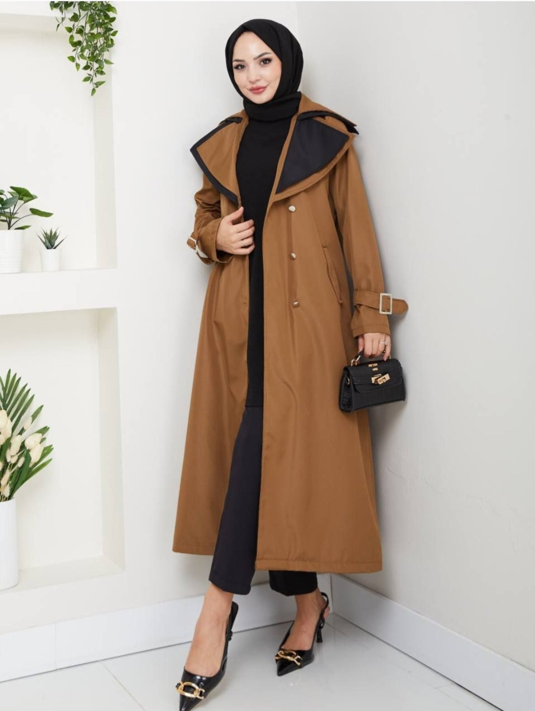 Trench Long à Double Col
