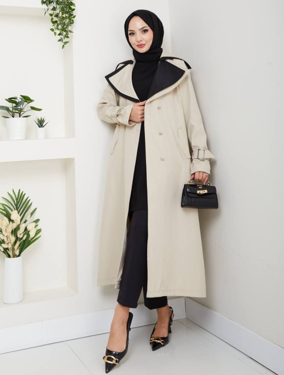 Trench Long à Double Col